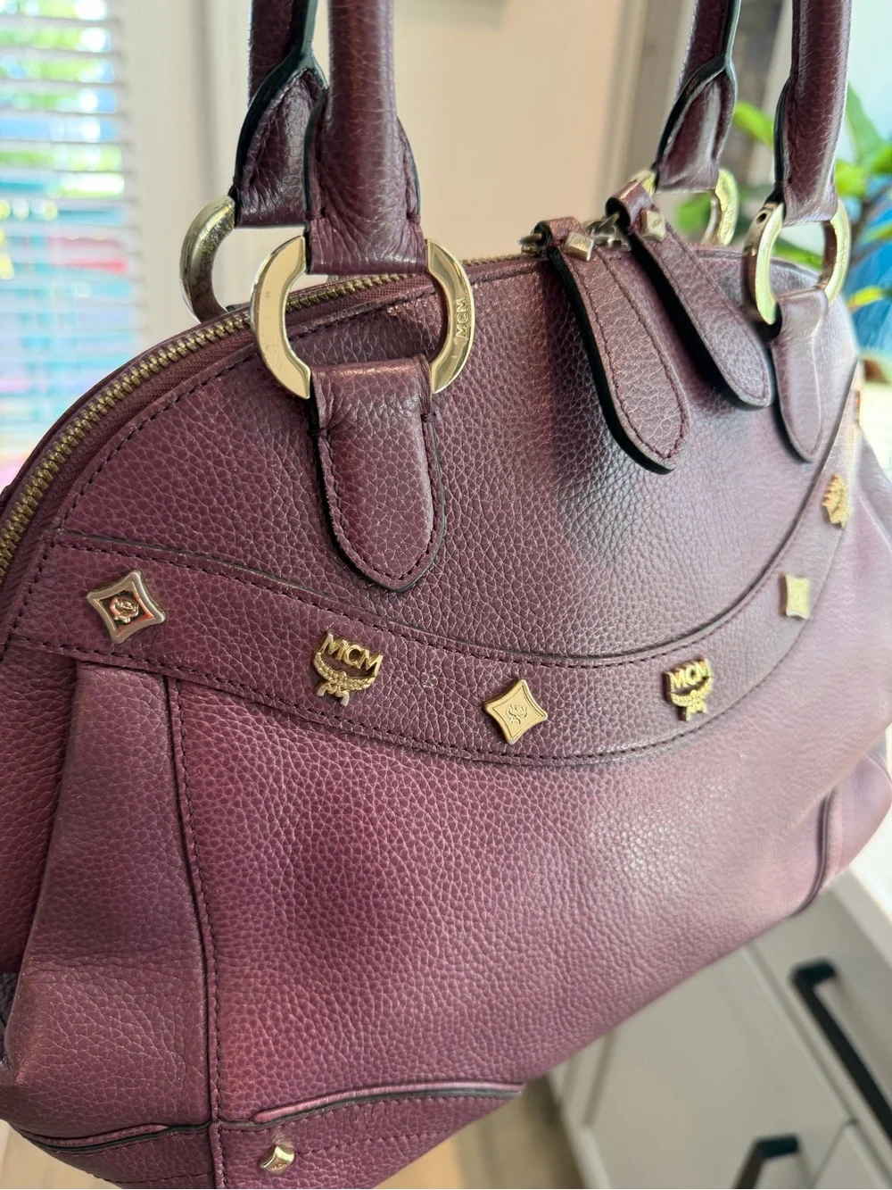 MCM leather satchel